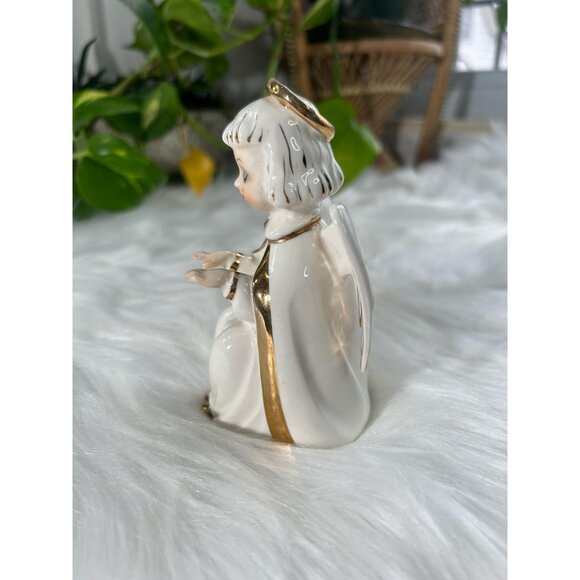 Vintage Christmas Angel figurine kitschy wings Halo Girl catholic - Picture 4 of 6